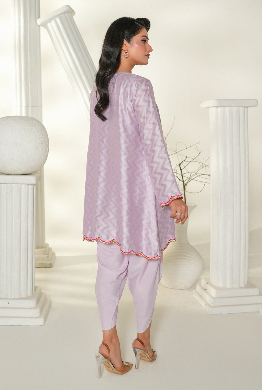 Lilac Embroidered Kurta Set