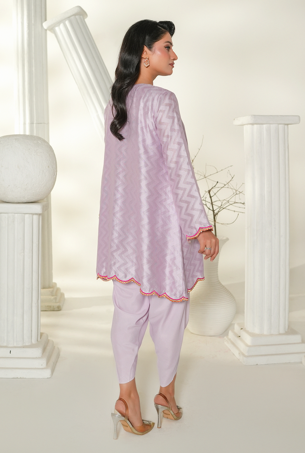 Lilac Embroidered Kurta Set