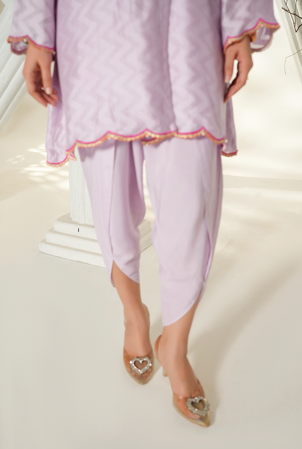 Lilac Embroidered Kurta Set
