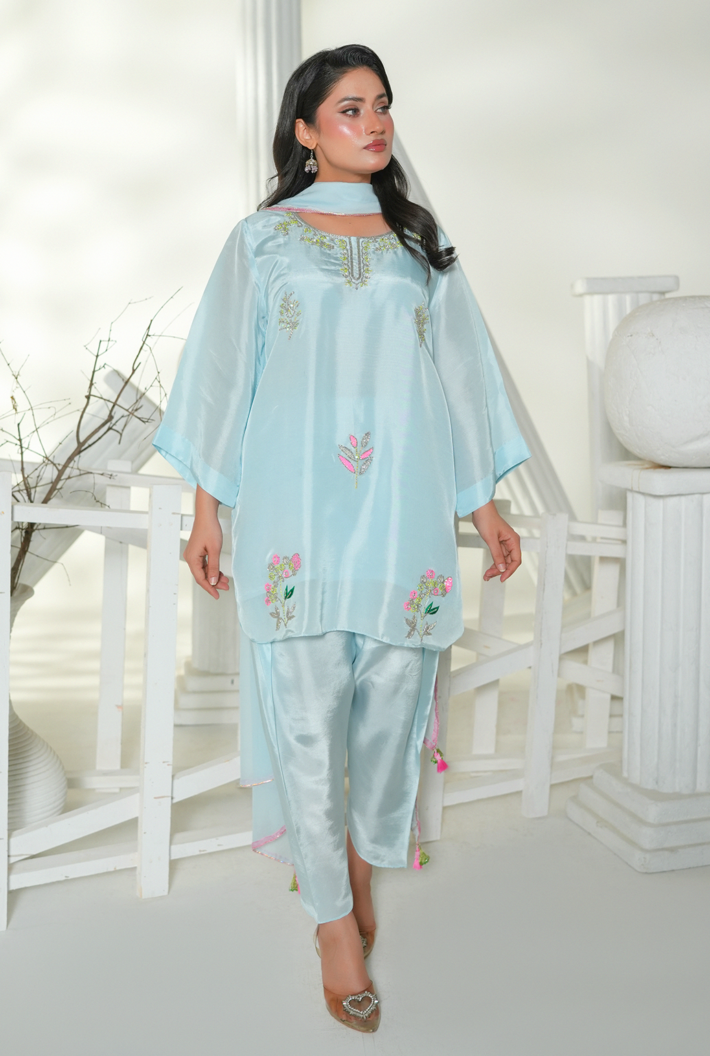 Ice Blue Sequin Ensemble