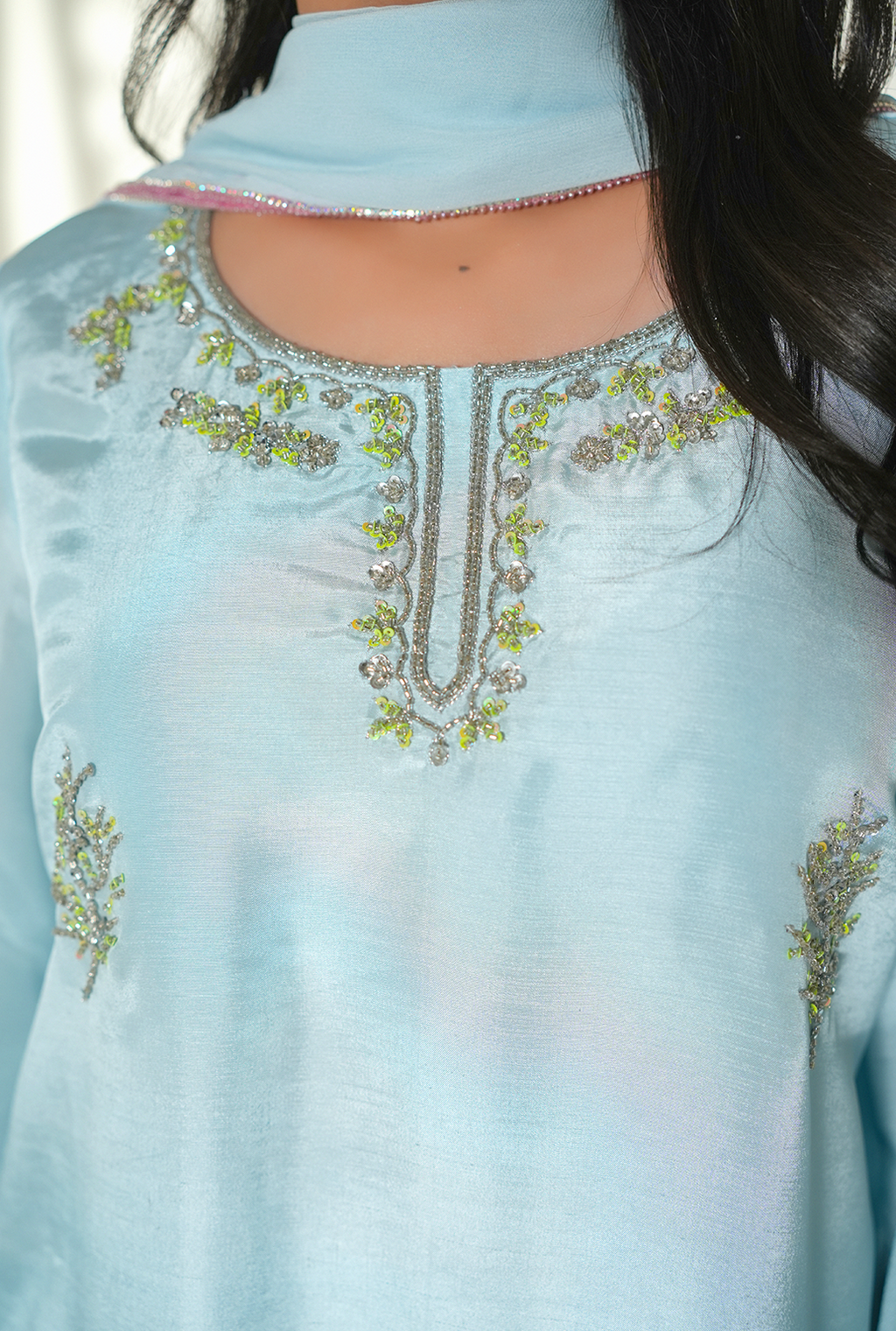 Ice Blue Sequin Ensemble